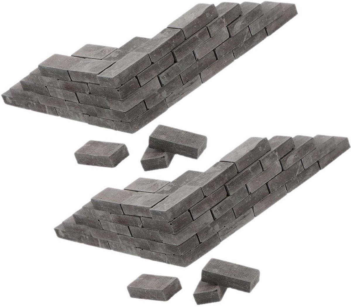 Dailygoods - Toyvian 100 stuks mini-bakstenen om te knutselen, poppenhuis, baksteen, accessoires, miniatuur, ornamenten, grijs, doe-het-zelf, modelbouw, bouwstenen, bakstenen, landschap, decoratie, spoorweg,