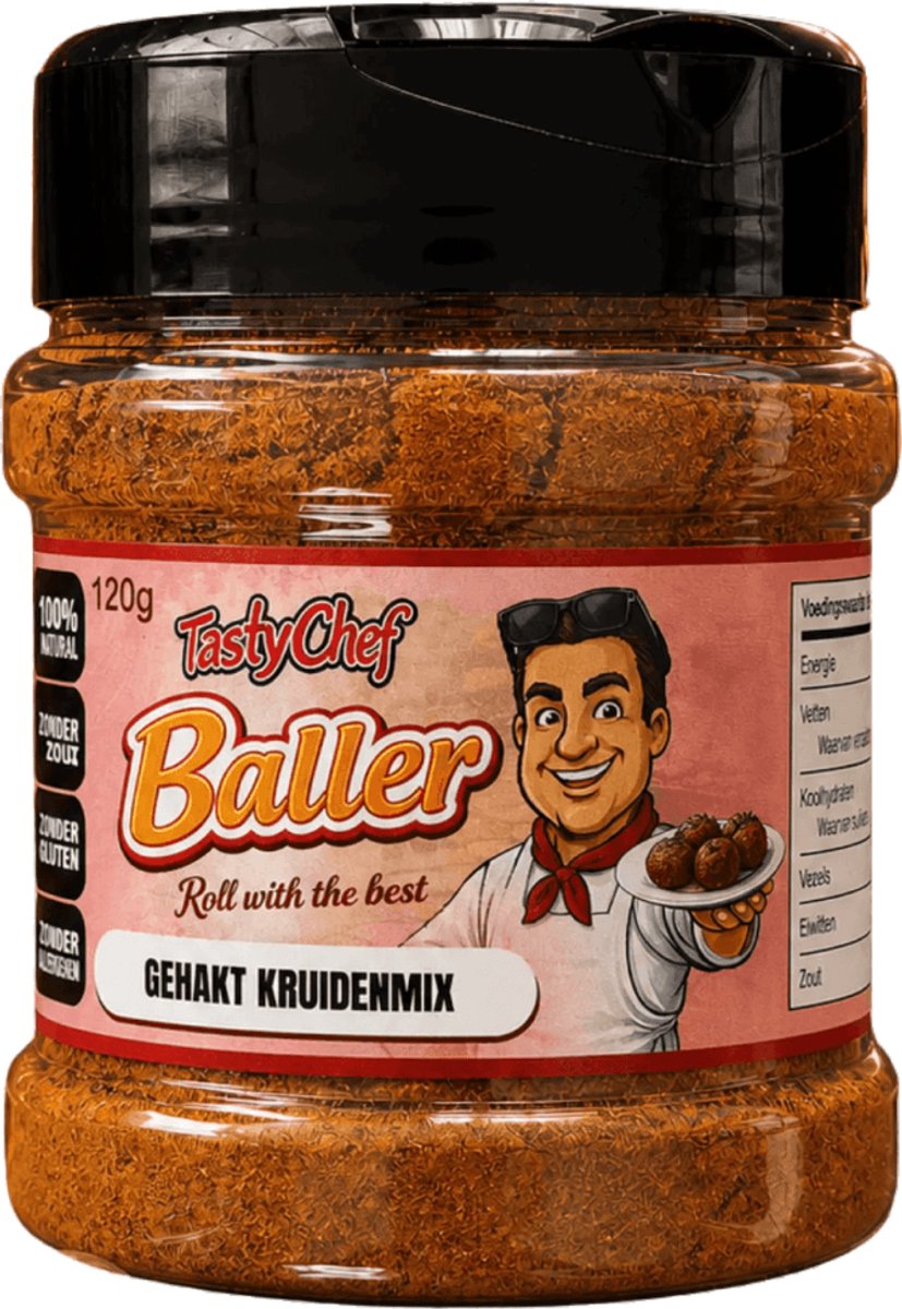 TastyChef Baller - Gehakt Kruidenmix voor gehaktballen, pasta & taco's