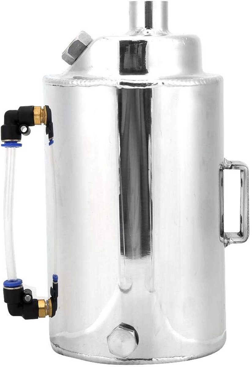 Dailygoods- Motorbrandstofopslagtank 2L - Ontluchtingsfilter - Aluminiumlegering - Opvangbak - Reservoir - Geschikt voor auto's - Olieopvangtank