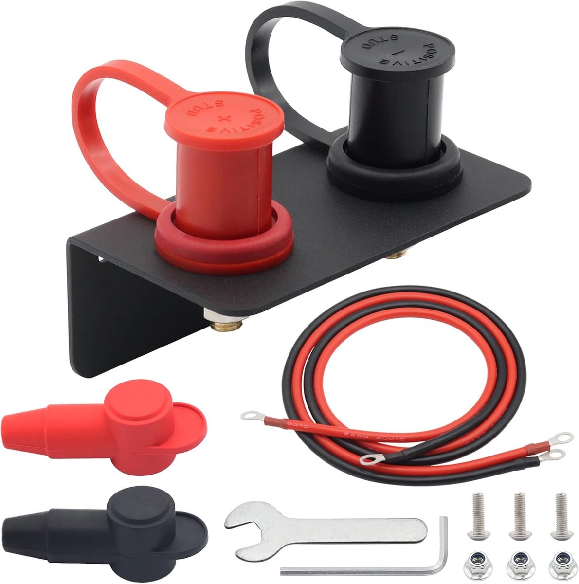 Batterij Jump Post Starter - Oplaadpunt Set - Voertuig Stroom - Externe Oplaadtool - 250A 48VDC - Zwart