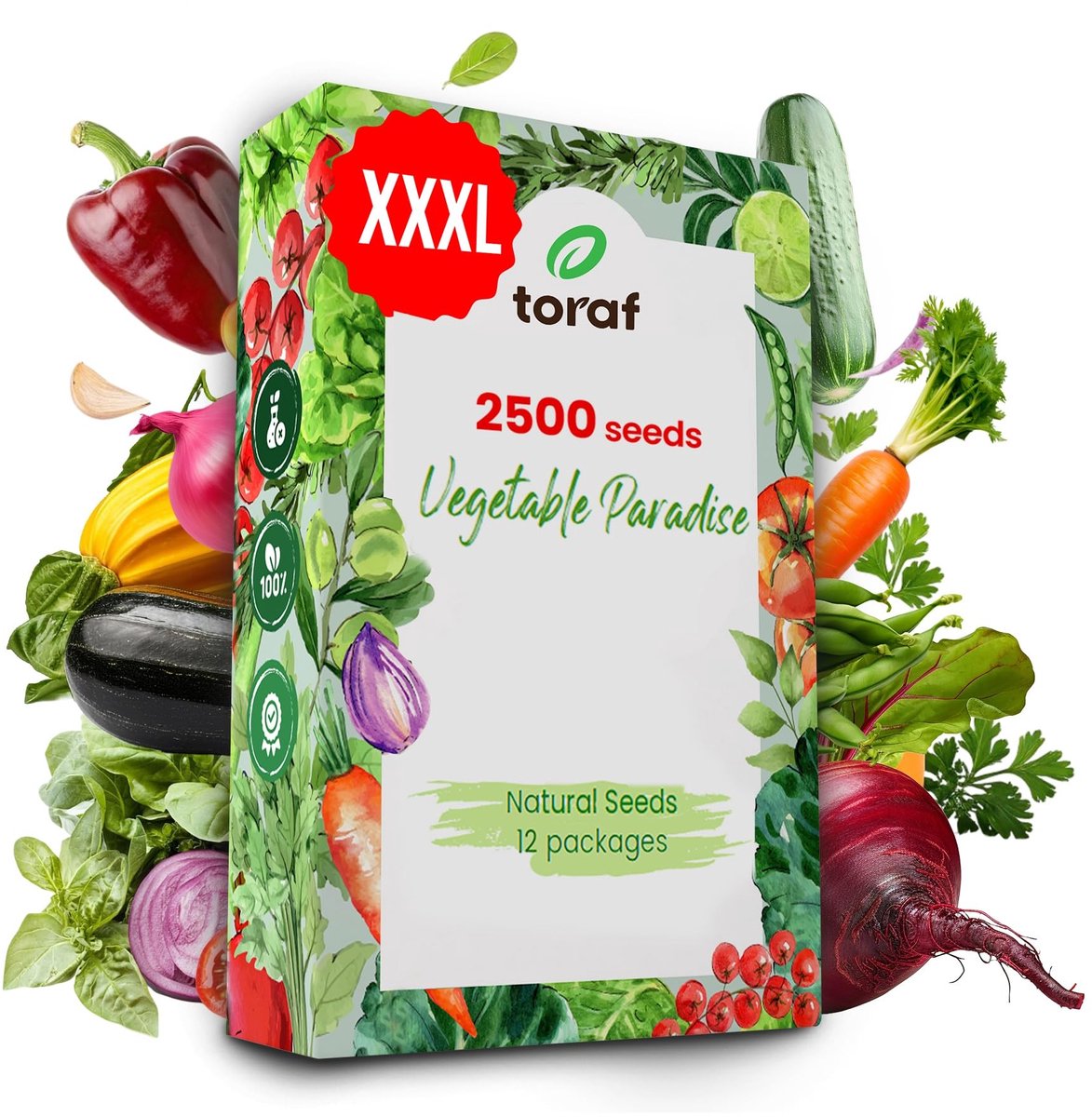 Dailygoods- Groentezaad Set 12 Premium Groenten - Tuinzaden - Planten Zaden - Balkon - Keuken - Gezonde Planten - Overvloedige Oogsten
