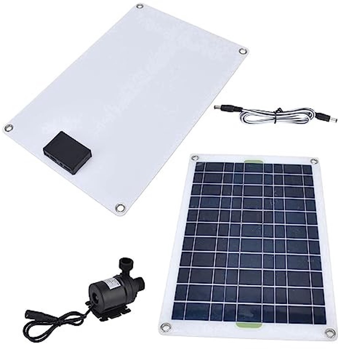 Dailygoods - Solar Waterpomp Kit - Zonne-energie Vijverpomp - 50W Vermogen - Wit - 800 Liter Per Uur - Duurzaam Materiaal - Geschikt voor Tuin