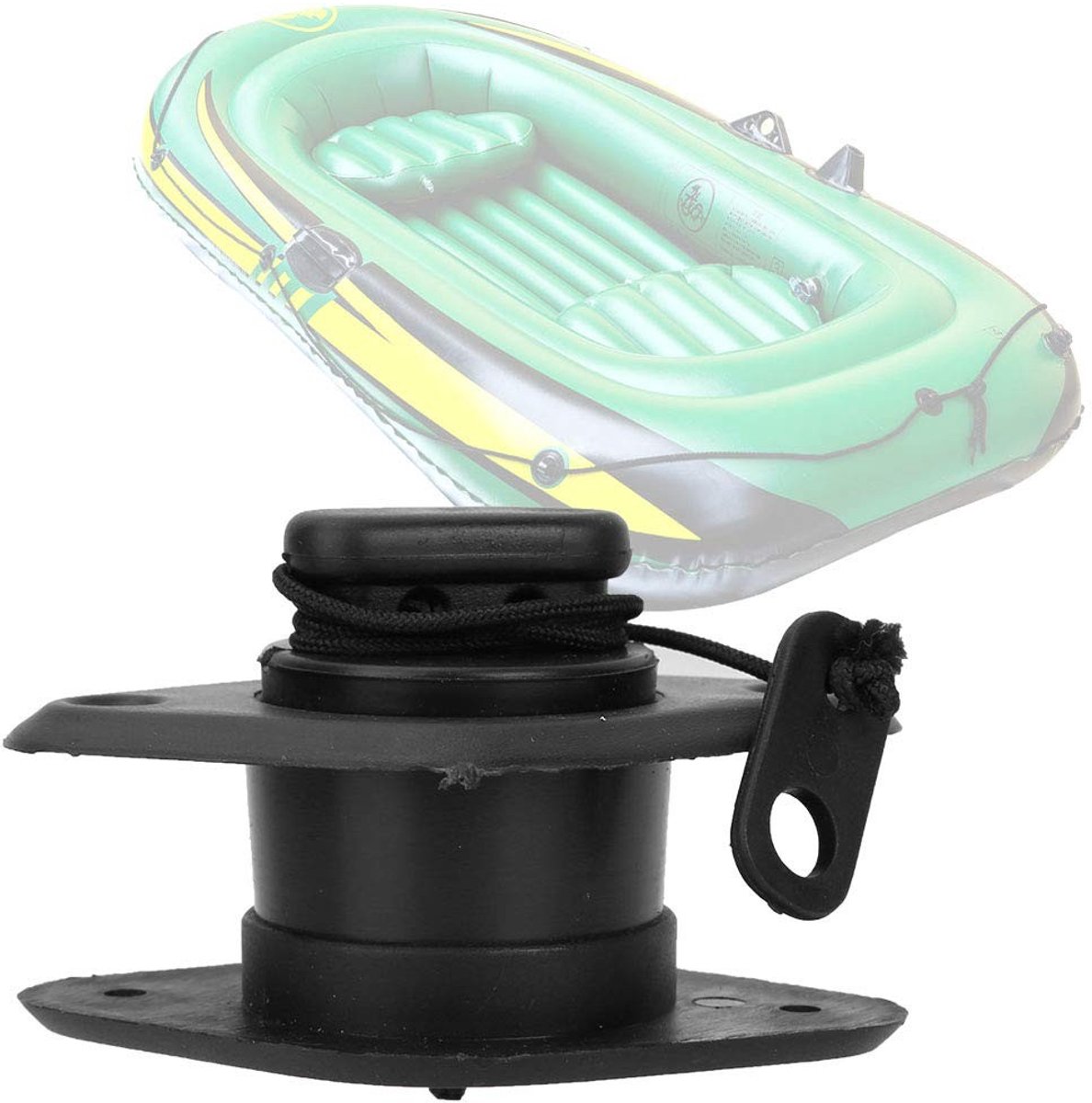 Dailygoods- Afvoerventiel Duurzaam PVC - Zwarte Afvoerklep - Opblaasbare Boten - Vissersboot - Kajak Accessoire - Hoogwaardige kwaliteit