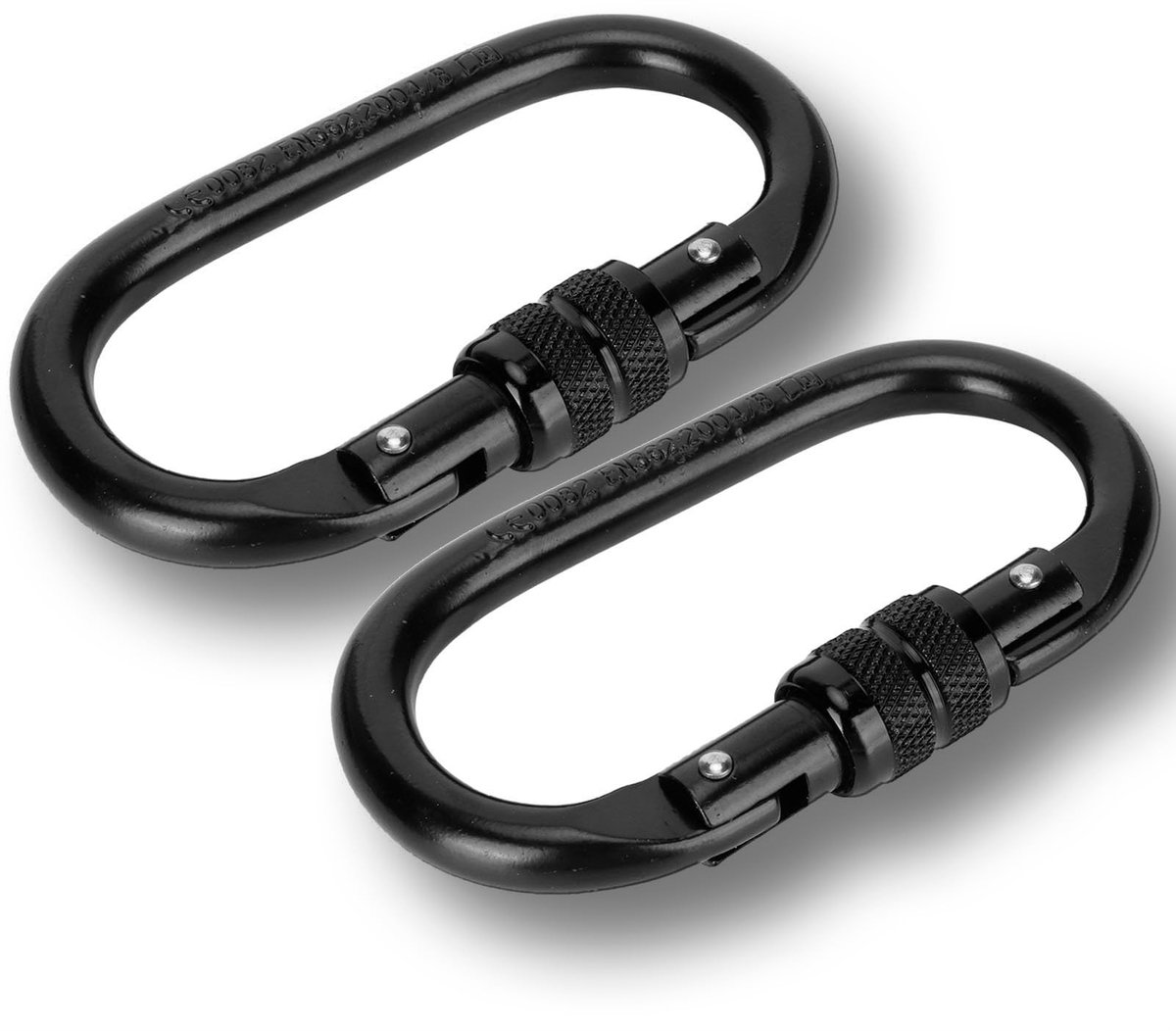Dailygoods- Karabijnhaak 25KN Twist Lock - 2 Stuks - Beveiliging - Gelegeerd Staal - O-vormig - Sterk en Slijtvast - Haak