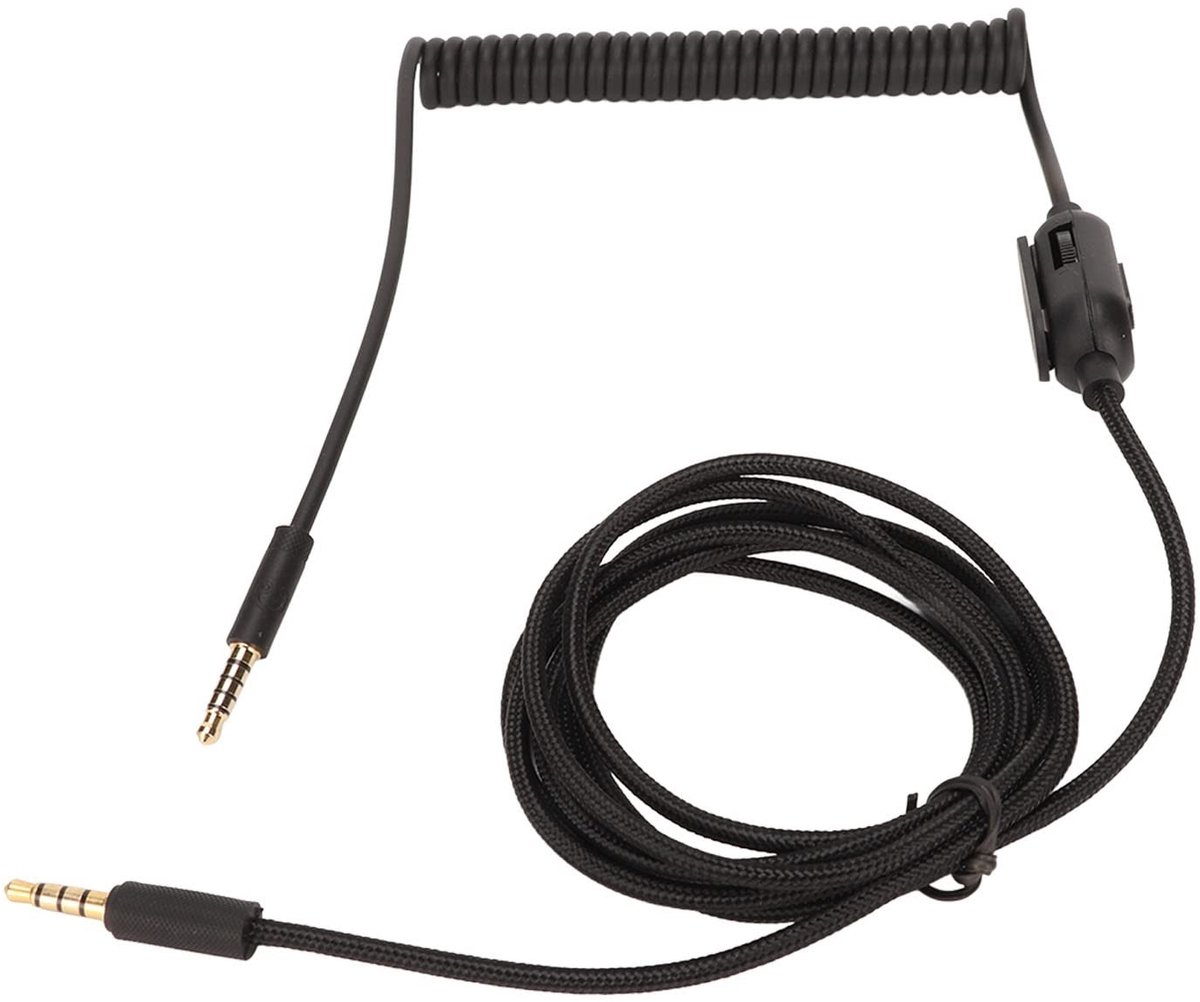 Dailygoods- Geluidskabel 200cm - 3,5 Mm Mannelijke/3,5 Mm Mannelijke - Veerkabel - Compatibel met G433/G233/G Pro - Zuurstofvrije Koperen Kern - Plug and Play - Hoofdtelefoonkabel