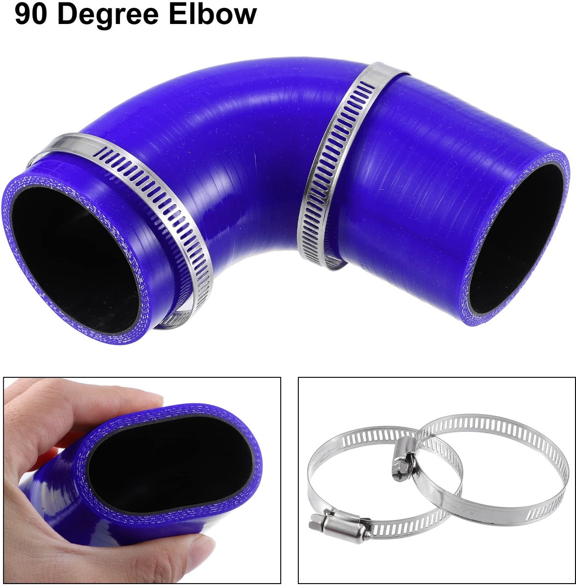 Dailygoods- Silicone Reducer 57mm - 90 Graden Elleboog - Slangkoppeling - Koelsysteem - Hoogwaardige Componenten - Lange Levensduur