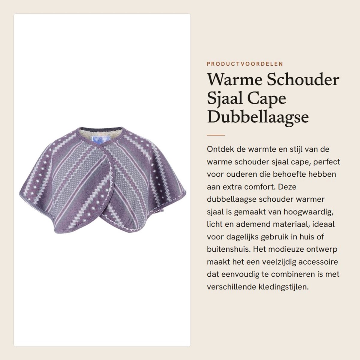 Dailygoods- Sjaal Dubbellaags Warm - Schouderbeschermer - Fleece - Ademend - Lichtgewicht - 38x90 cm - Schoudercape