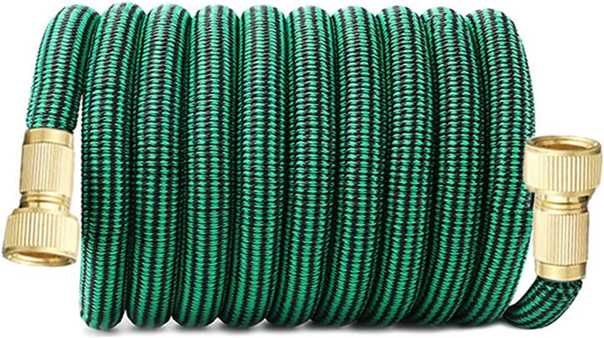 Uitbreidbare Tuinslang - Flexibele Waterslang - Auto Wassen - Lekvrij Messing - 175FT - Groen
