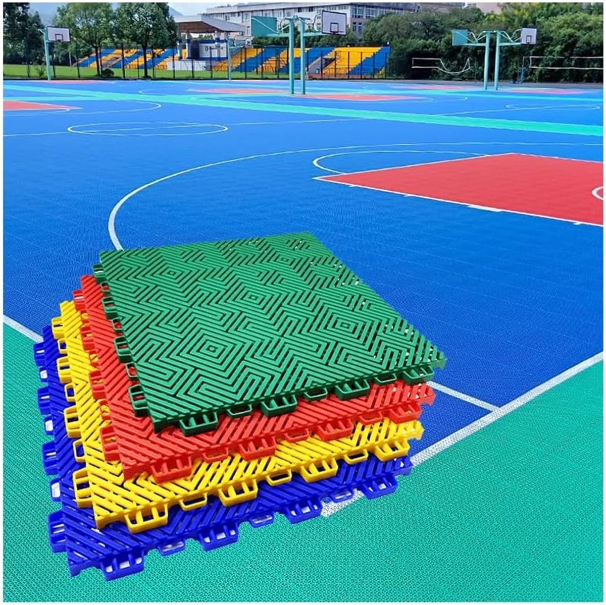 Modulaire Vloertegels - Interlocking Vloer - Sportvloer Aanleggen - Snel Gemonteerd - 30.5cm - Paars
