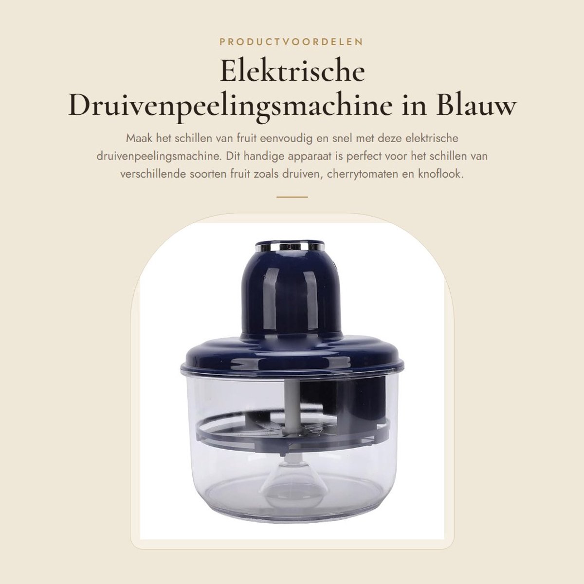 Dailygoods - Elektrische Druivenpeelingsmachine in Blauw