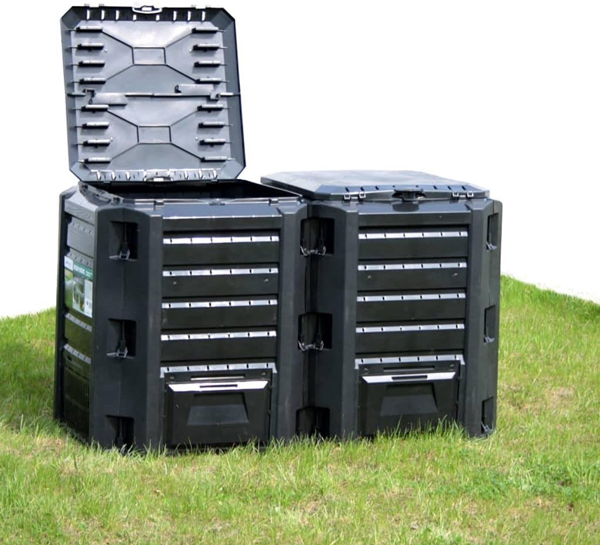 Tuincomposter - Compostbak - Afval verwerken - Snelle afbraak - 380 L - Zwart