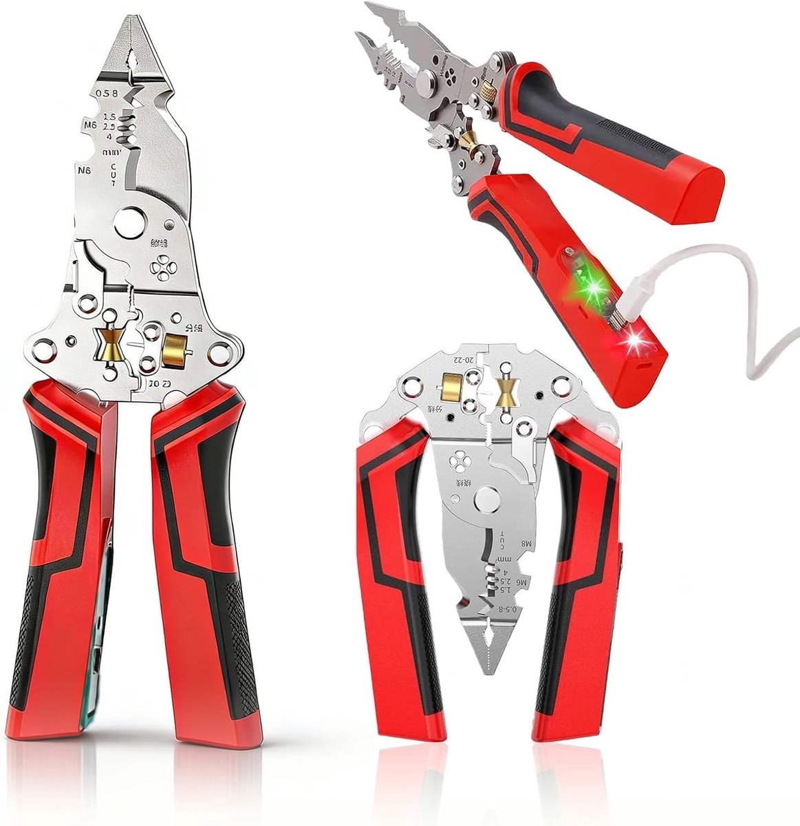 Draadstripper Twister - Multifunctioneel Gereedschap - Elektrisch Werk - Met Spanningstester - 16-in-1 - Rood