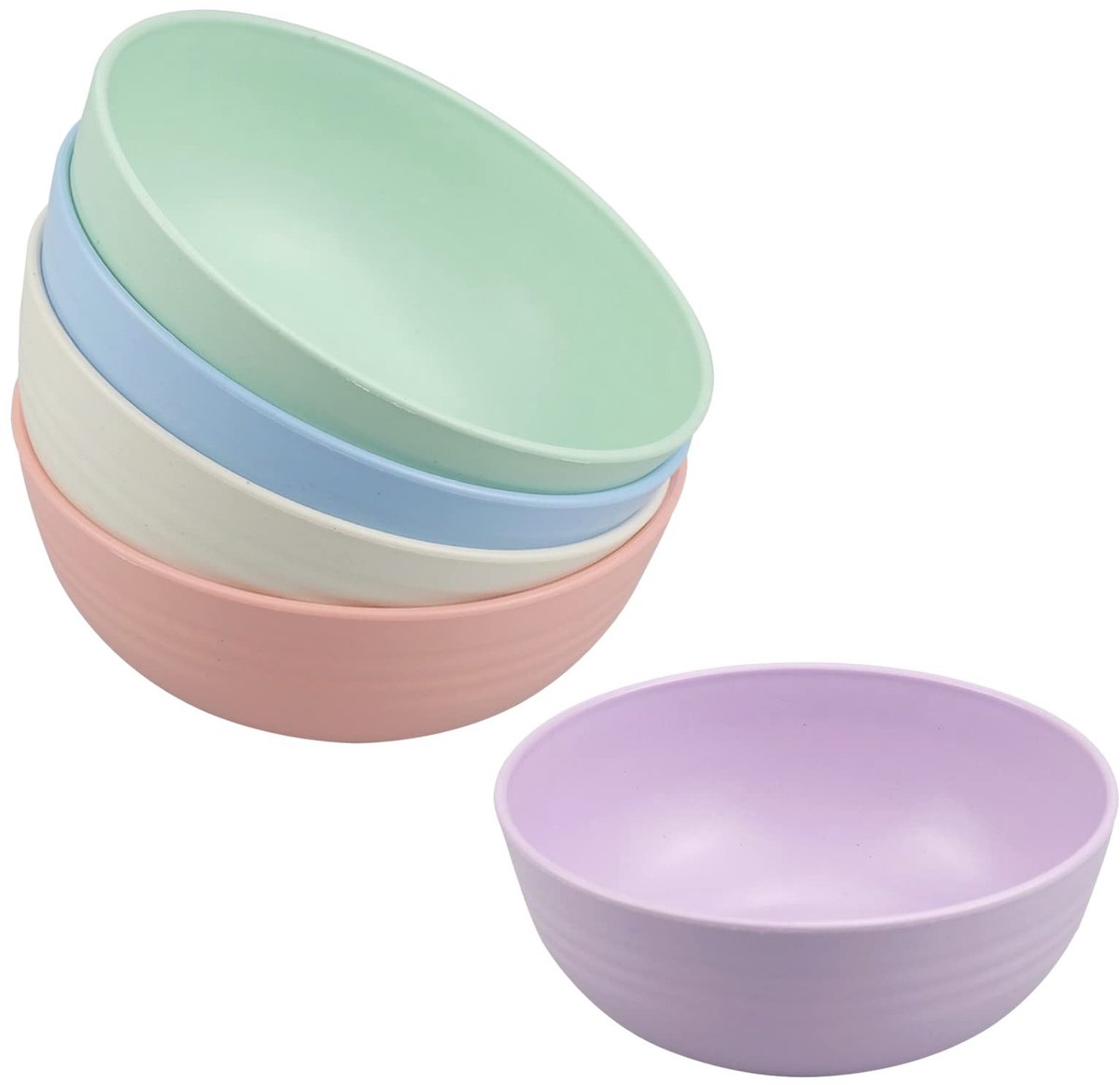 Dailygoods- Mueslikommen 5 stuks - Plastic - Vaatwasmachinebestendig - Magnetronbestendig - Lichtgewicht - Milieuvriendelijk - Ontbijtkom