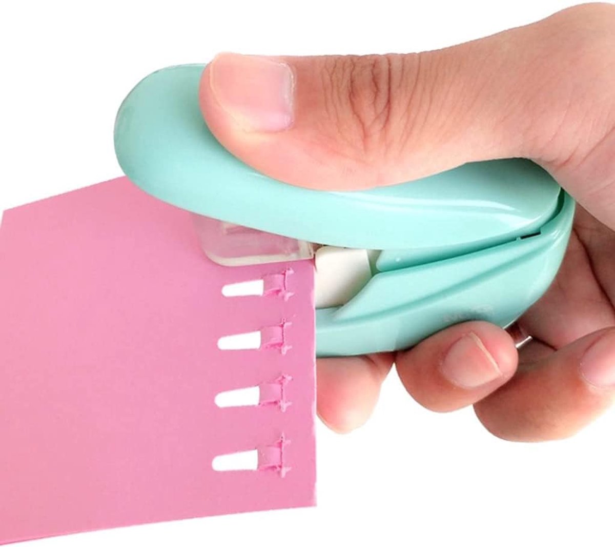 Nietmachine - Papierbinder - Papier Binden - Zonder Nietjes - 5 Vel - Groen