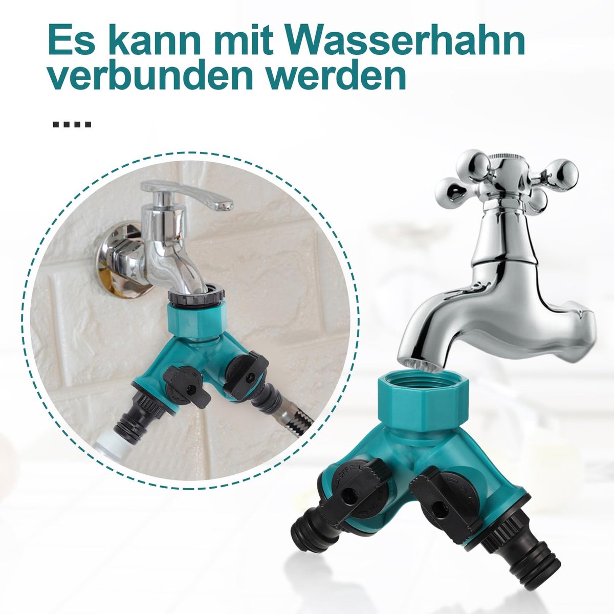 Dailygoods- Slangverdeler 2-weg - Tuinslang-waterverdeler - Buisverbinding - Tuingereedschap - Slangen - 1 stuk - Tuinslangverdeler – foto 8