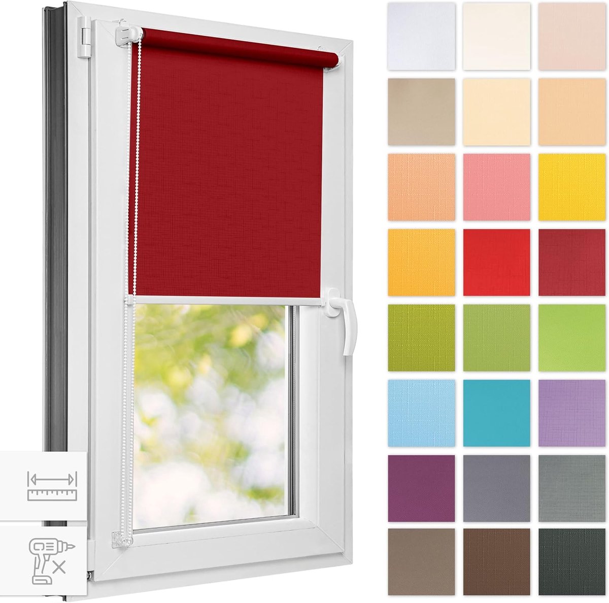 Rolgordijn zonder boren - Klem gordijn - Privacy creëren - Snelle montage - 60 x 150 cm - 