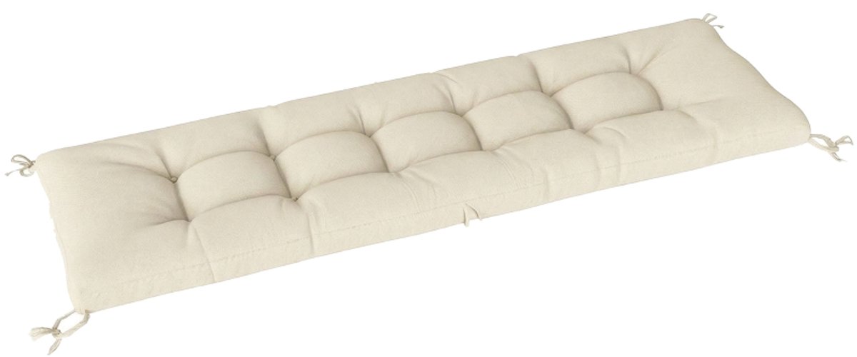 Palettenkissen - Afneembaar Zitkussen met Bevestigingsbanden - 198 x 65 x 13 cm - Beige