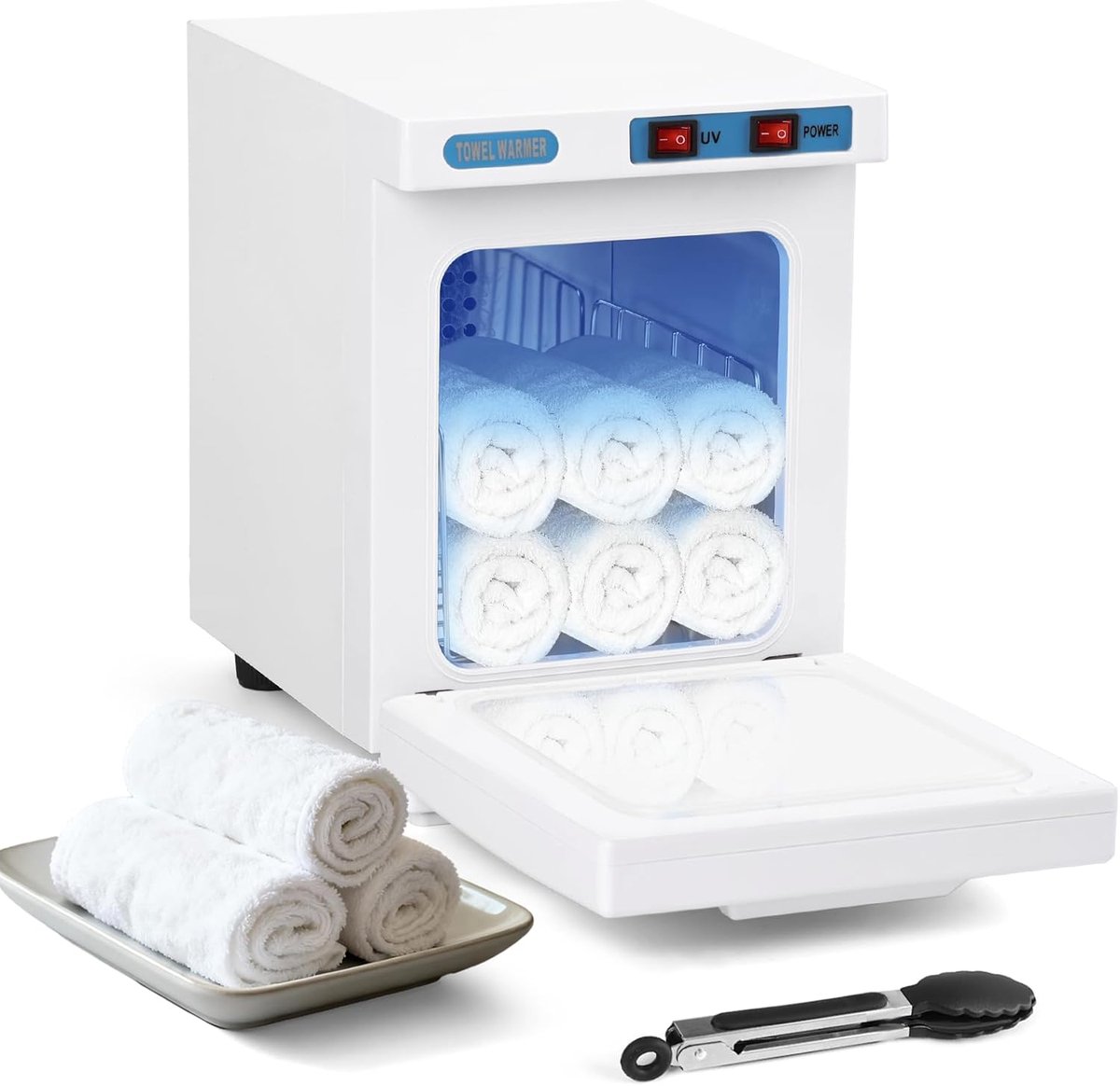 KZQ Elektrische handdoekverwarmer - 5 liter inhoud voor 8 tot 12 handdoeken - Temperatuur tot 70°C - 360° rondom verwarming - Professioneel voor salon barber en spa - Wit