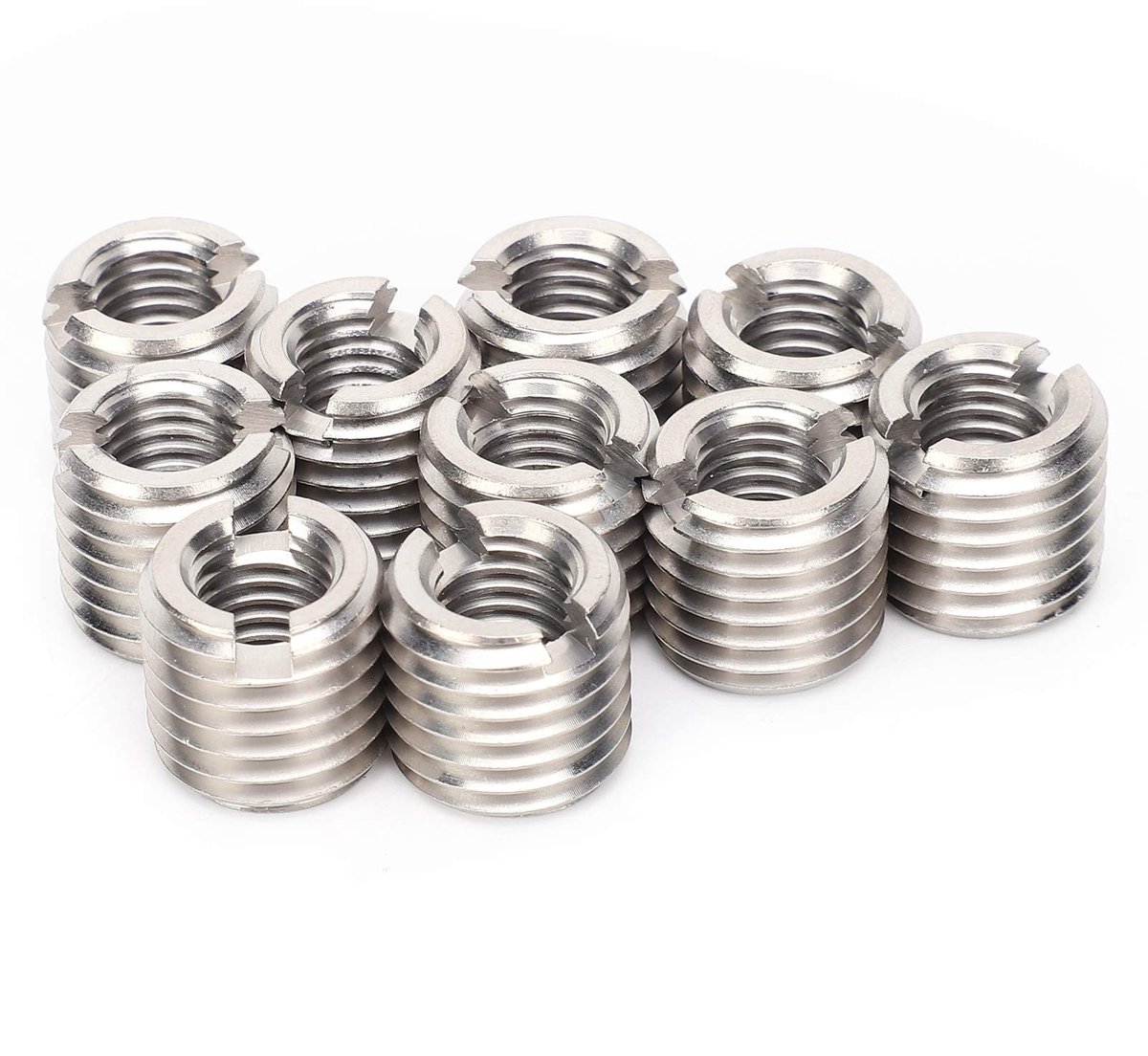 Dailygoods- Reductiemoer 10 Stuks - Buitendraad M10*1.5-M14*2 - Roestvrij Staal - Schroefdraadreparatiemoer - Duurzaam - Corrosiebestendig - Schroefdraadmoer