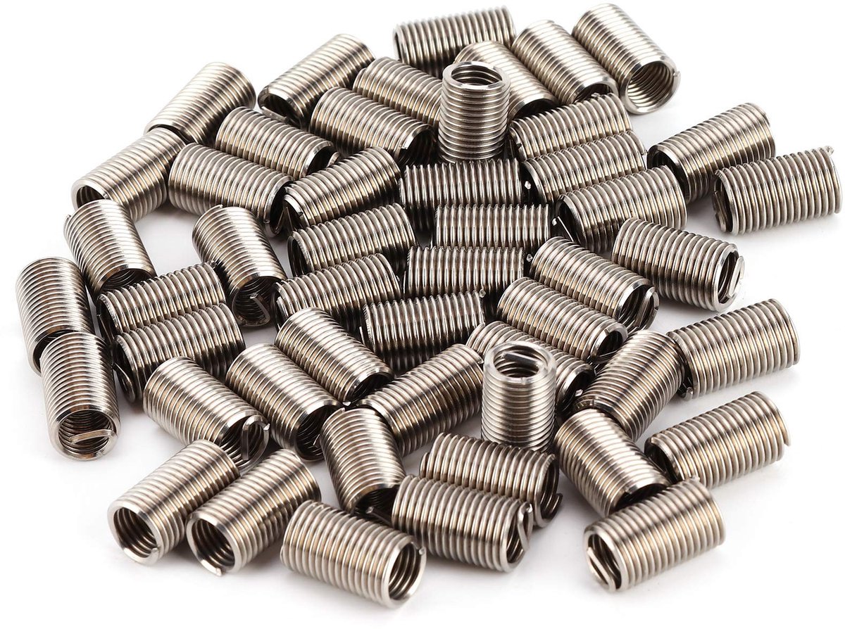 Dailygoods- Schroefdraadinzetstukken 50 Stuks - Roestvrij Stalen Binnendraad - M8 x 1,25 x 3D - Zelftappende Set - Slijtvaste Schroefdraad - Voor Mechanische Apparaten - Schroefdraadinzetstuk