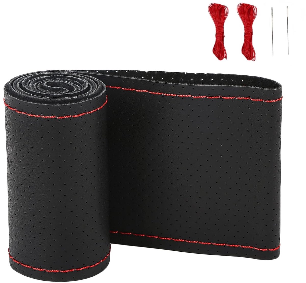 Dailygoods - ZATOOTO Vrachtwagen stuurhoes, 44-46 cm kanten stuurhoes voor vrachtwagen, ademend en antislip, 45 cm (rood)