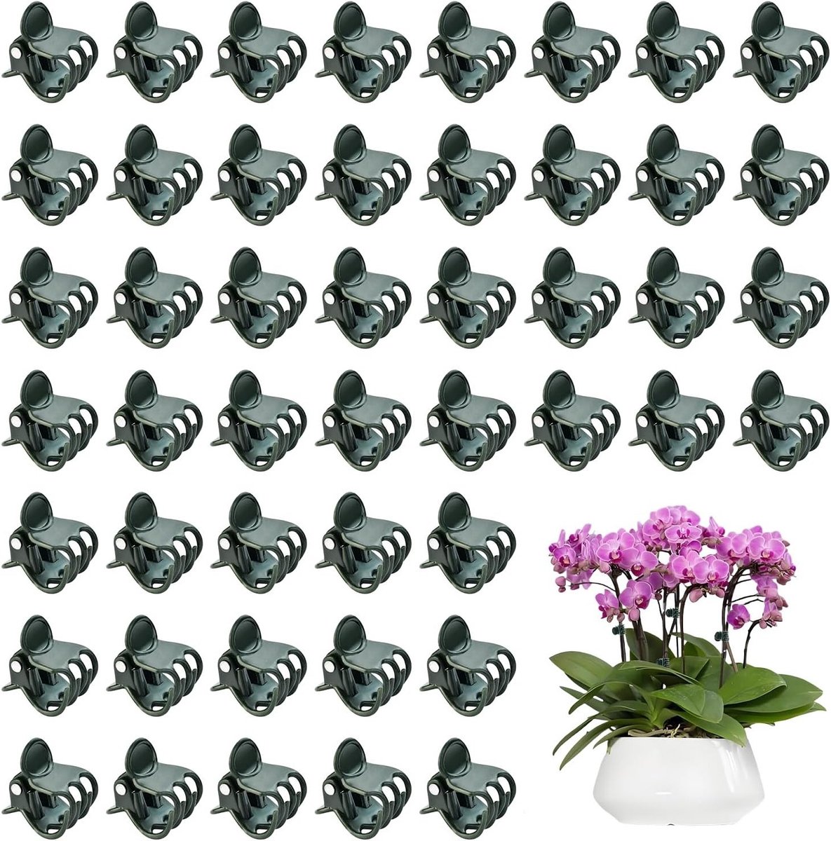 100 Stuks Plant Clips voor Klimplanten, Ondersteuning voor Orchideeën en Groenten, Ideaal voor Tuinieren en Groei van Bloemen