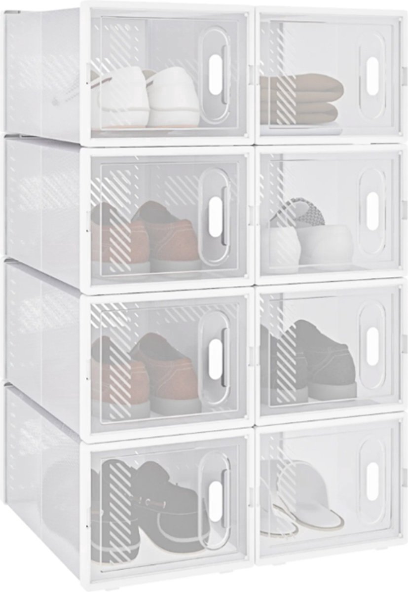 Schoenenbox PRO 8 stuks Transparant - Sneakerbox en Opbergsysteem - Voor Dagelijks Gebruik, Thuis en Professioneel Gebruik