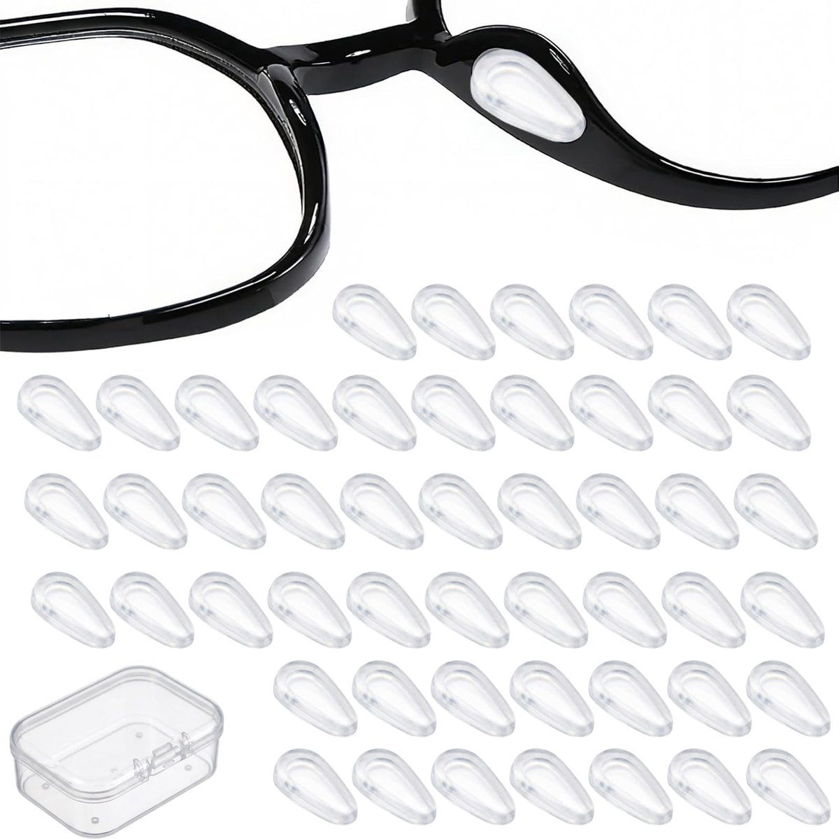 Dailygoods - 20 Paar Siliconen Neuspads voor Brillen - Zelfklevende Anti-slip