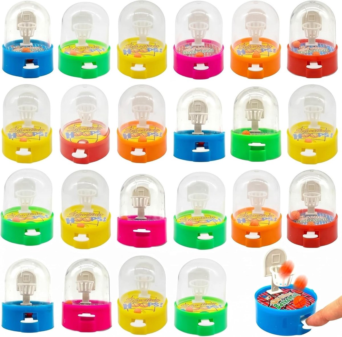 Mini-vingermanden set van 20 stuks, draagbare spelletjes voor kinderen, verjaardagscadeaus en feestartikelen in willekeurige kleuren