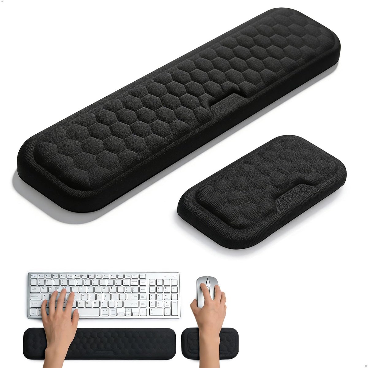 Omgoods - Ergonomische Polssteun voor Toetsenbord - Traagschuim Muismat met Antislip Onderkant