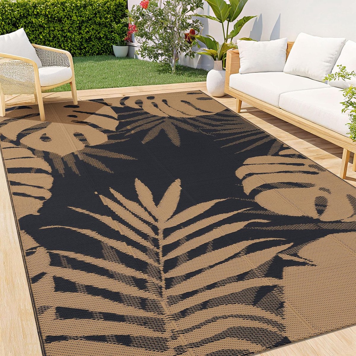Omgoods - Waterdichte Balkon- en Tuinvloerkleed, Reversible en Wasbaar