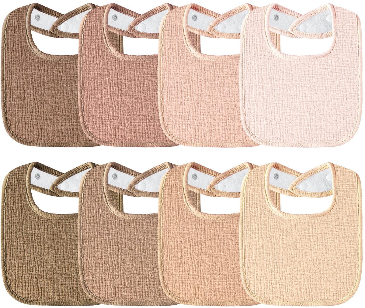 Omgoods - Set van 8 Baby Muslin Slabbetjes voor Jongens en Meisjes