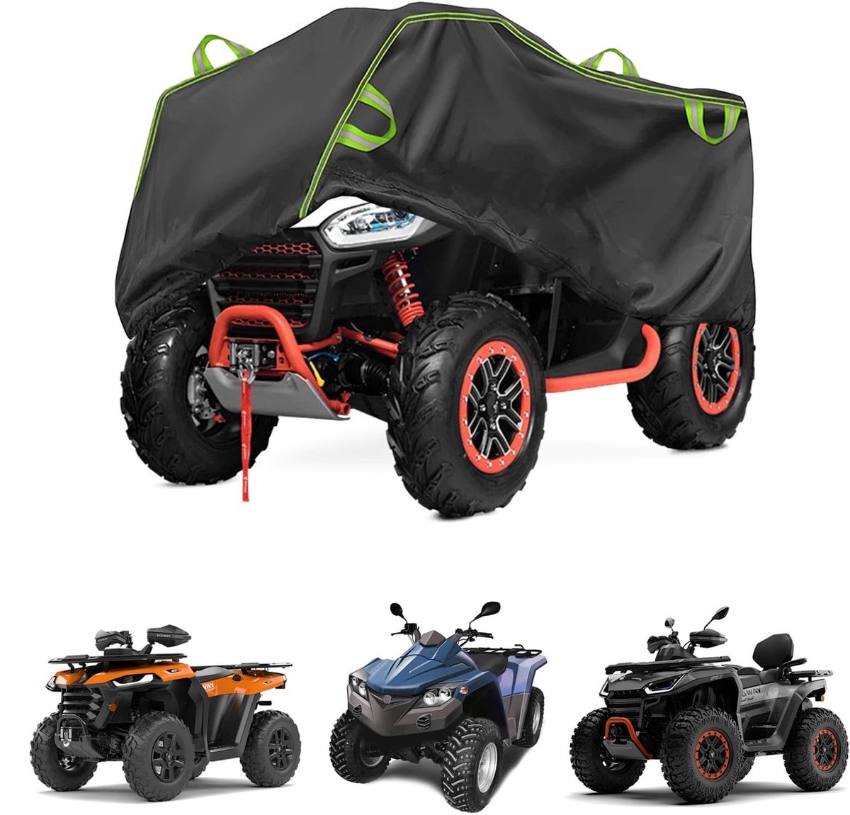 Omgoods - Waterdicht Quad ATV Afdekzeil van 210D Oxford met Reflecterende Strepen