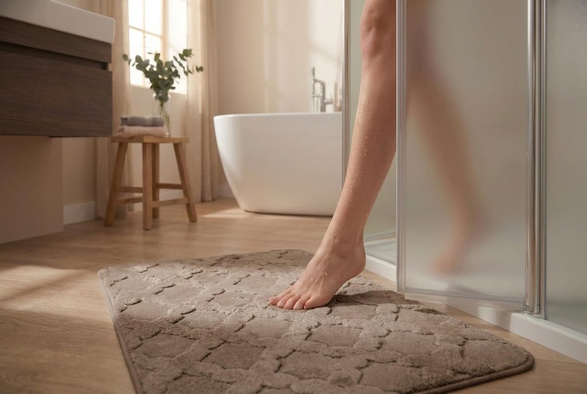 Omgoods - Antislip Shaggy Badmat 50x80cm - Zacht en Veilig