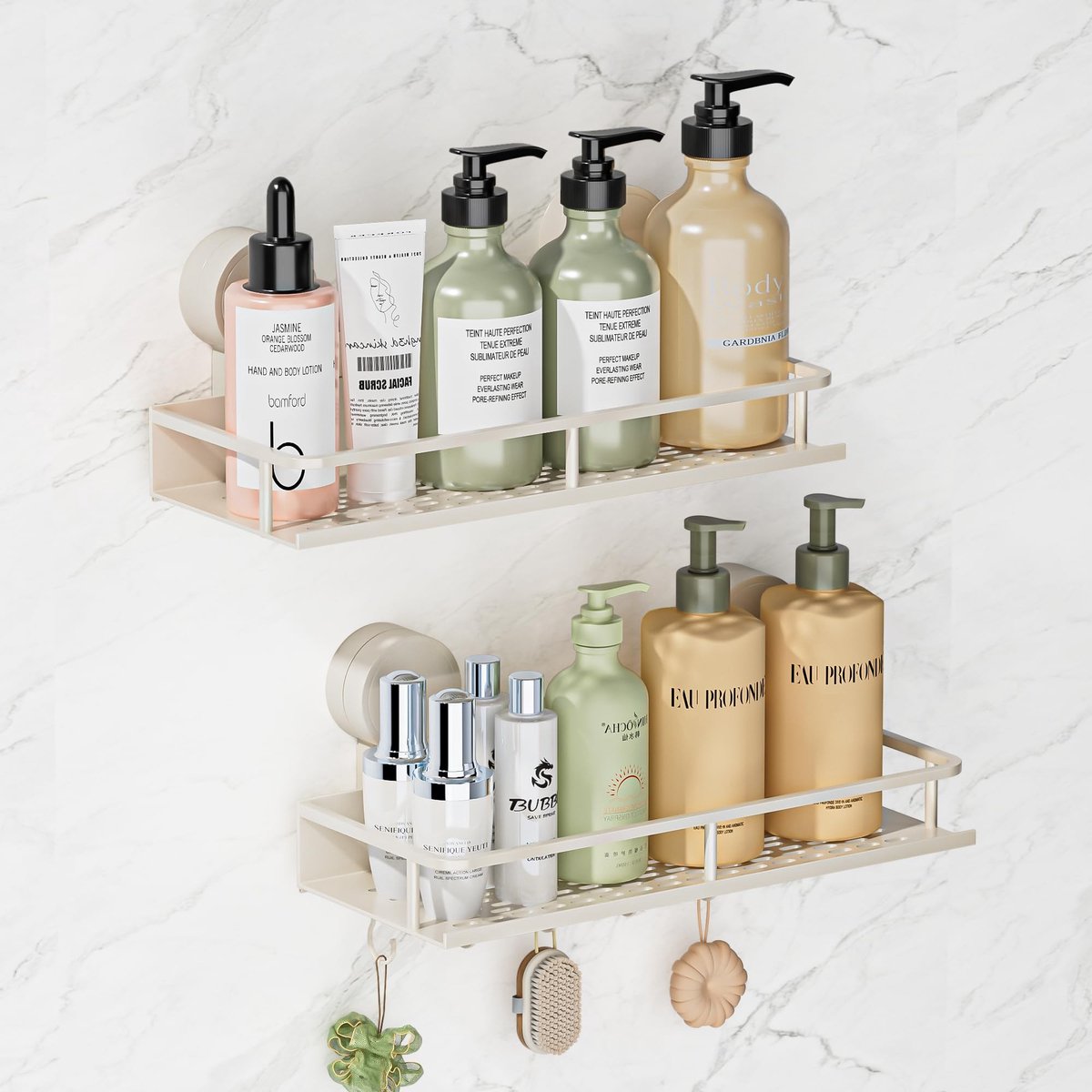 Omgoods - Douche Caddy met Zuignap en 5 Haken, Boorvrij