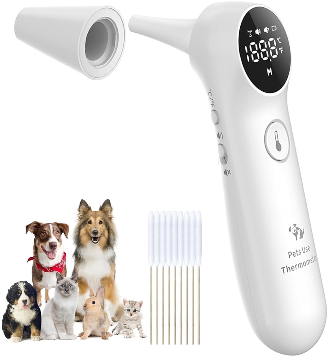 Omgoods - Digitale Oorthermometer voor Huisdieren met Lange Sensor