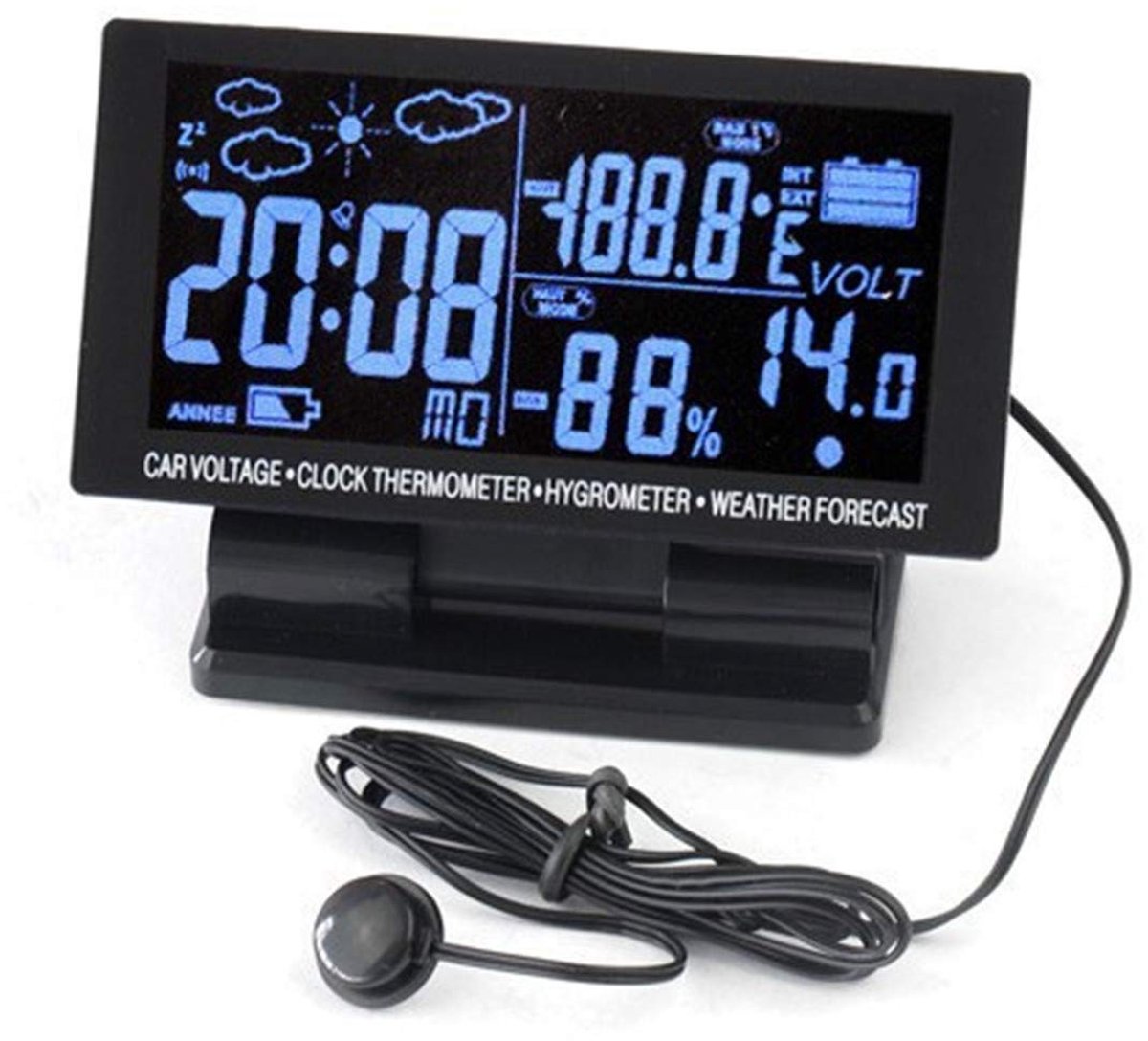 Omgoods - Digitale Thermometer en Hygrometer voor Auto met LCD Scherm