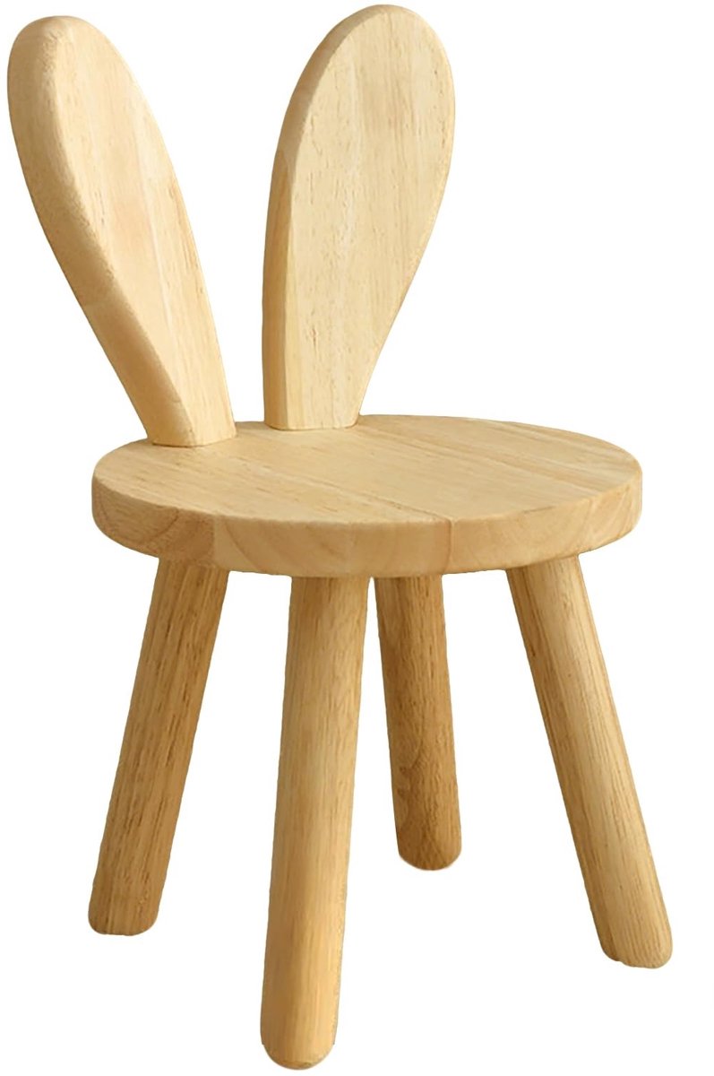Omgoods - Houten Kinderstoel met Konijnenoren voor Kinderen