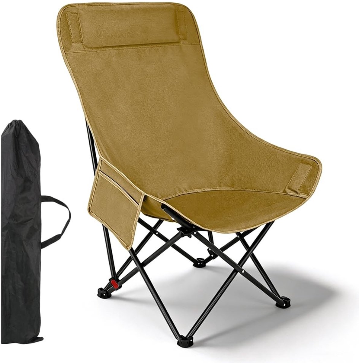 Omgoods - Opvouwbare Campingstoel met Hoge Rugleuning - Draagbaar en Lichtgewicht tot 170kg