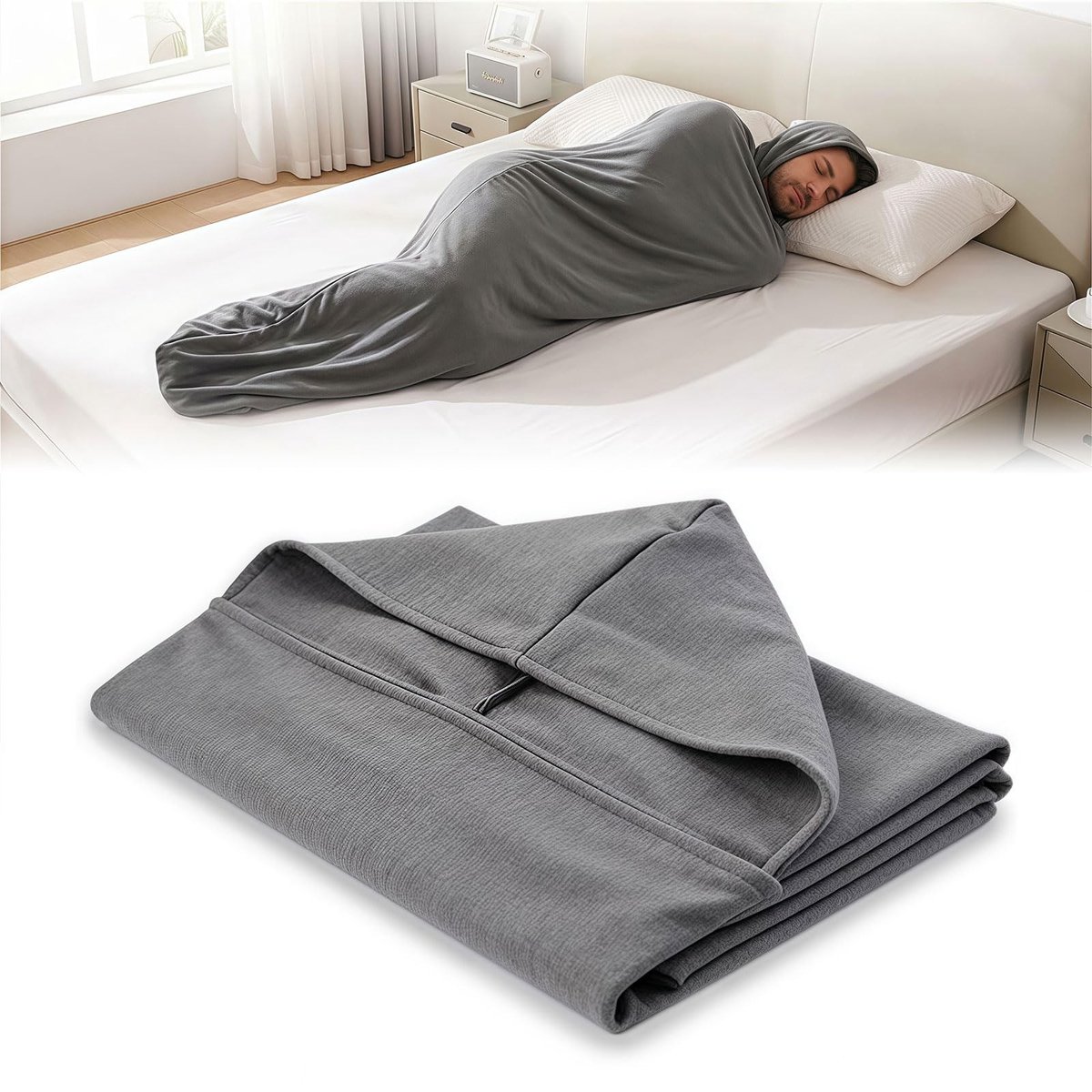 Omgoods - Draagbare Slaapzak Pod met Capuchon - Lichtgewicht Polyester voor Reizen en Thuisgebruik