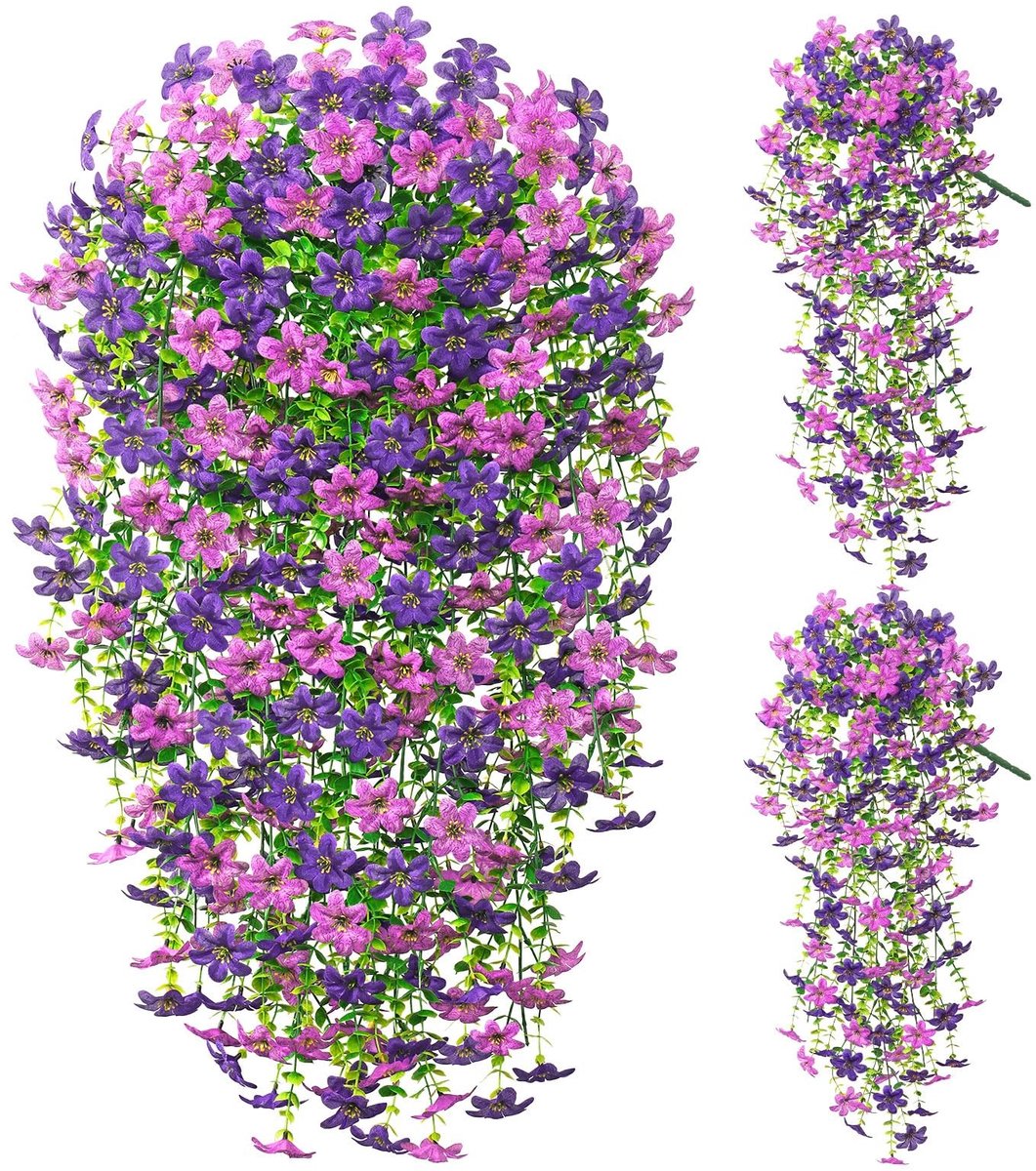 Omgoods - Kunstbloemen Hangend met Eucalyptus voor Buiten, 2 Stuks