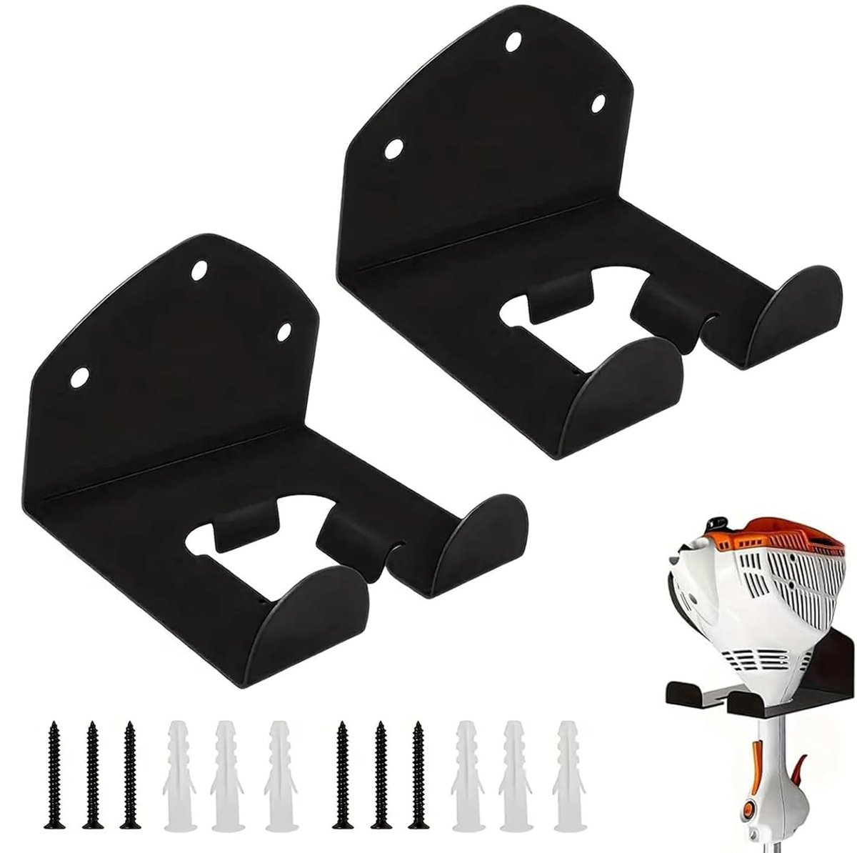 Omgoods - Set van 2 Wandhouders voor Grastrimmer en Tuingereedschap