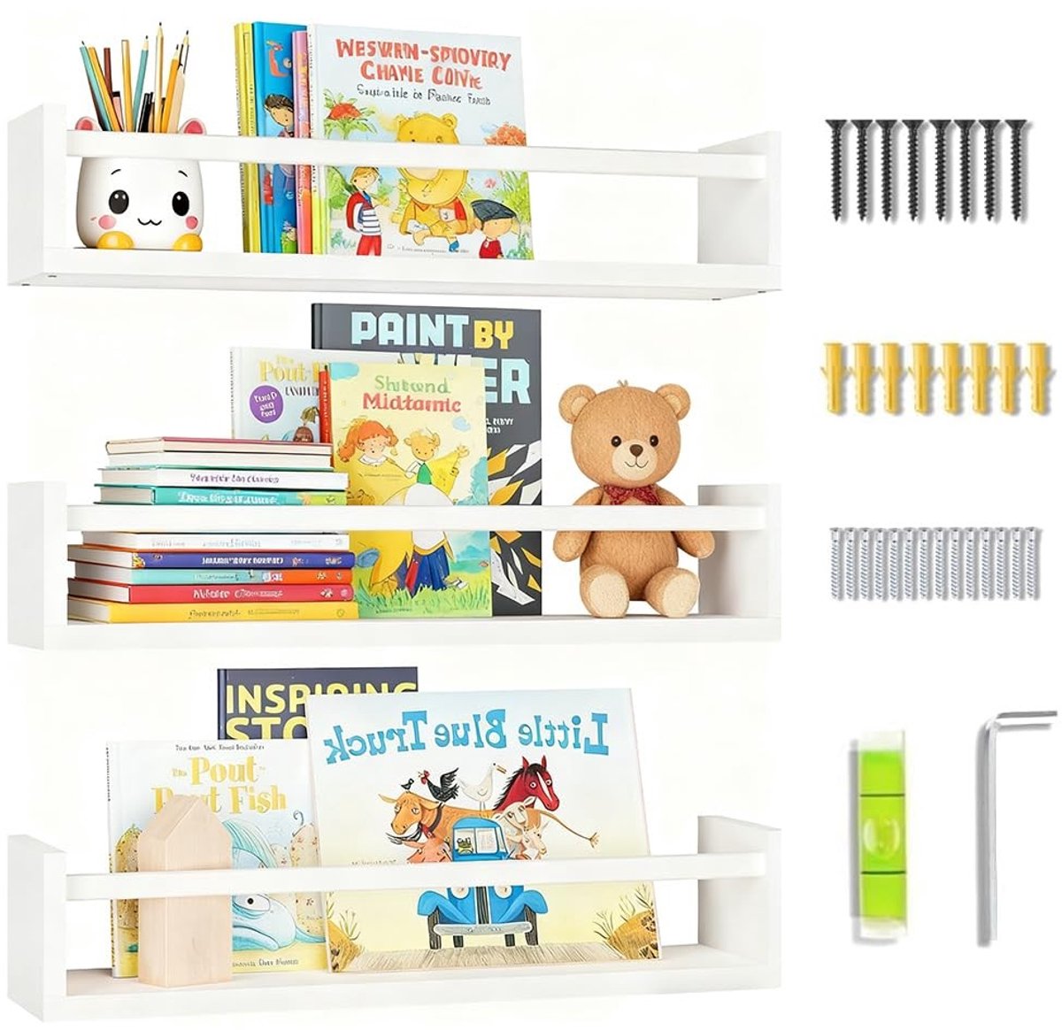 Omgoods - Wandplankenset voor Kinderen van Massief Hout