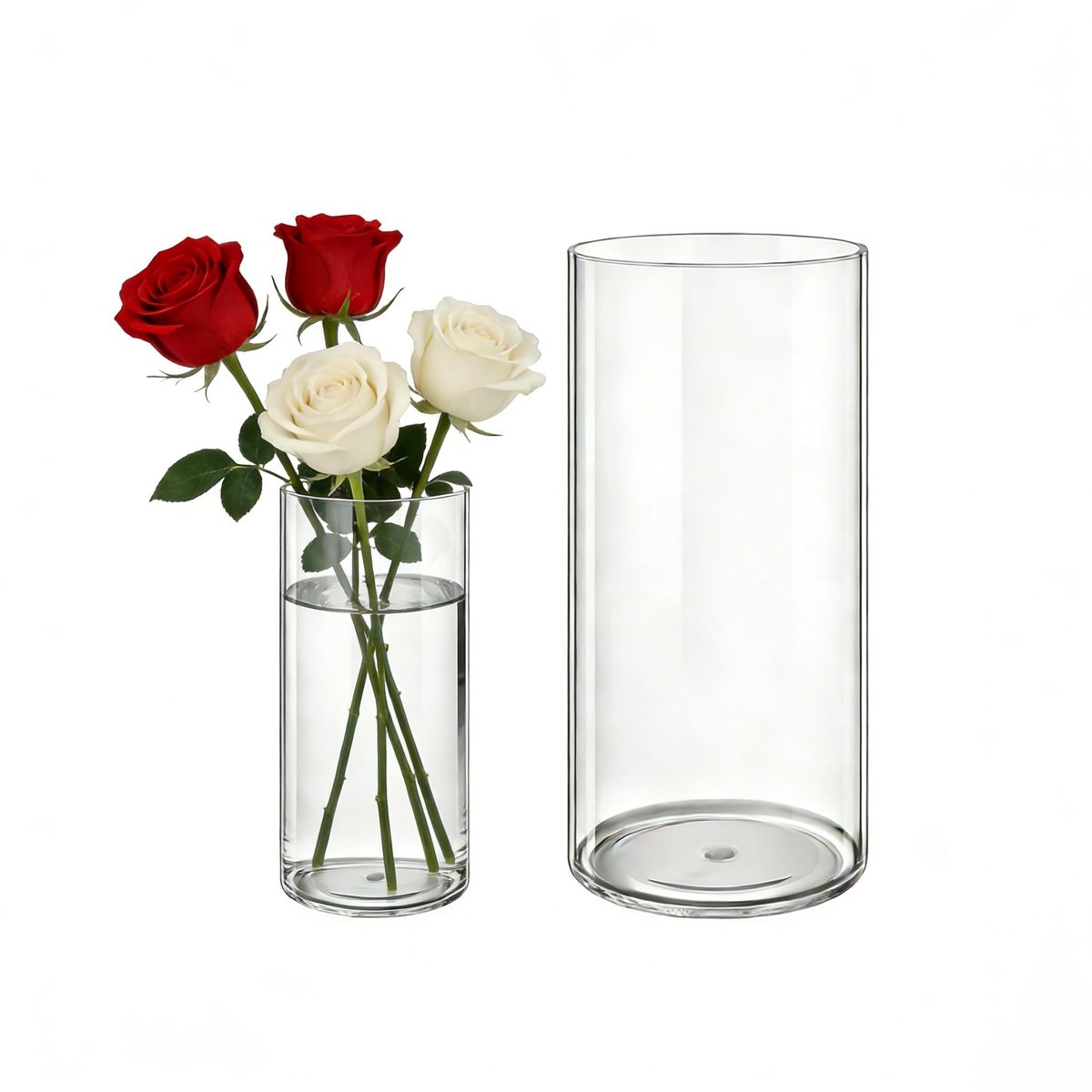Omgoods - Set van 2 Transparante Acryl Vazen, Shatterproof en Lichtgewicht