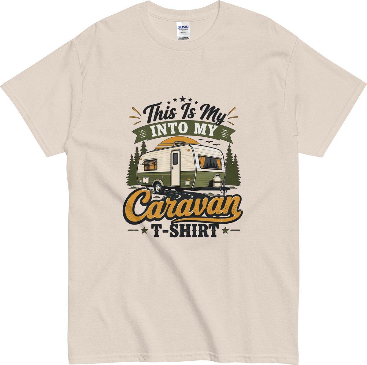 Retro Caravan T-shirt - Campingliefhebbers - Heren Dames - Beige - XXL
