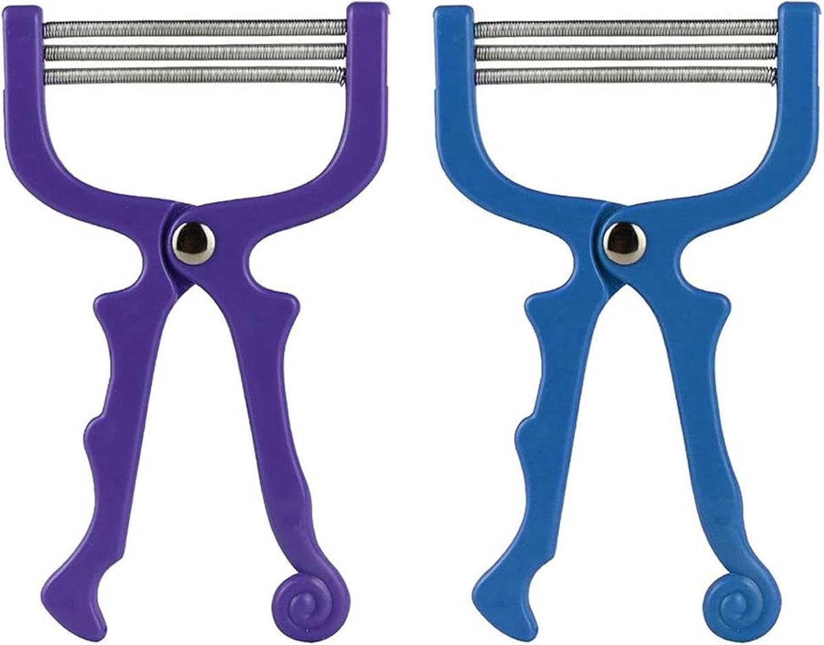SnelShoppen - 2Pcs Handheld Gezichts Haarverwijder Tool - Draad Epilator voor Vrouwen - Blauw en Paars - Huidvriendelijk Plastic en RVS - Makkelijk en