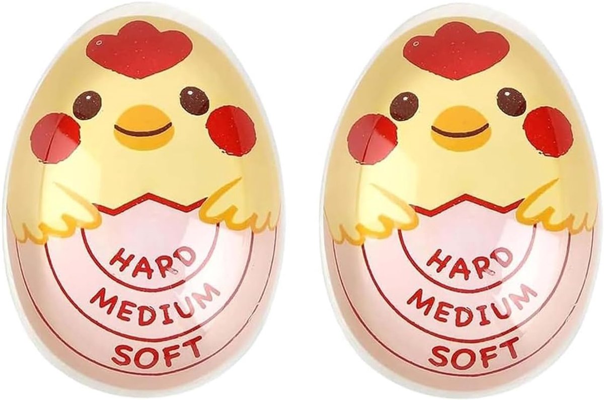 Laroal 2 stuks eierwekker kleurveranderende gekookte eierwekker herbruikbare eierkoker eierkookindicator voor zachte - ShopVlot