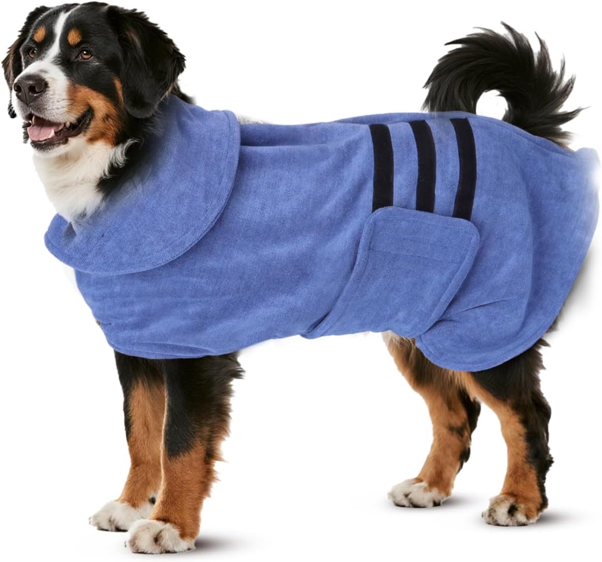 Badjas voor honden met klittenbandsluiting, super absorberend en sneldrogend, microvezel badjas voor alle katten en honden, zachte handdoek voor honden (XL, blauw) (1)