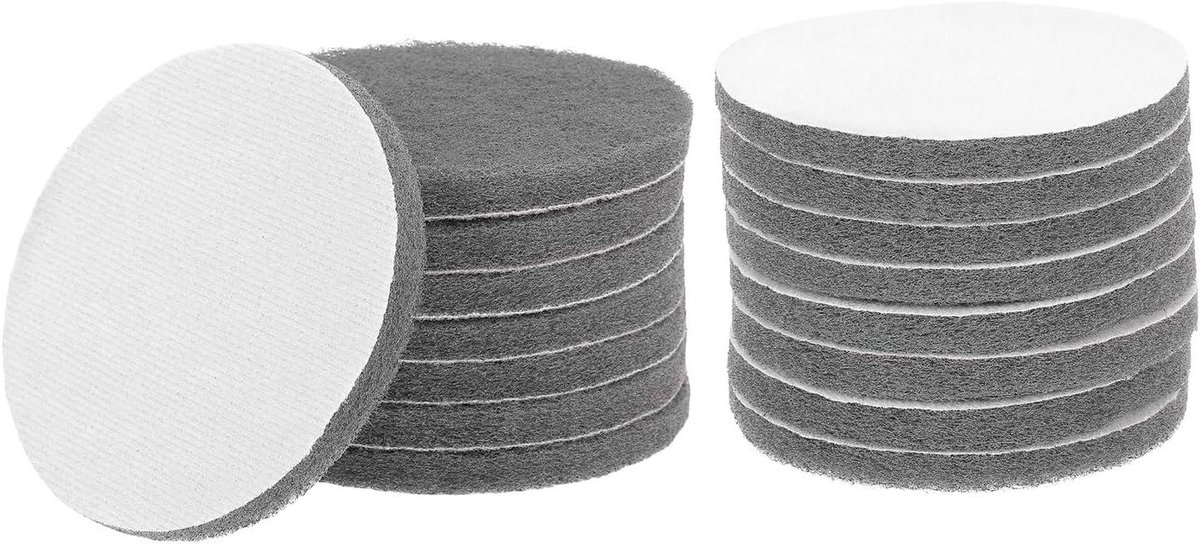 Schuur- en polijstschijven - Schuurschijven polijsten - Oppervlakken reinigen - Flexibel en duurzaam materiaal - 16 stuks 127 cm - Grijs