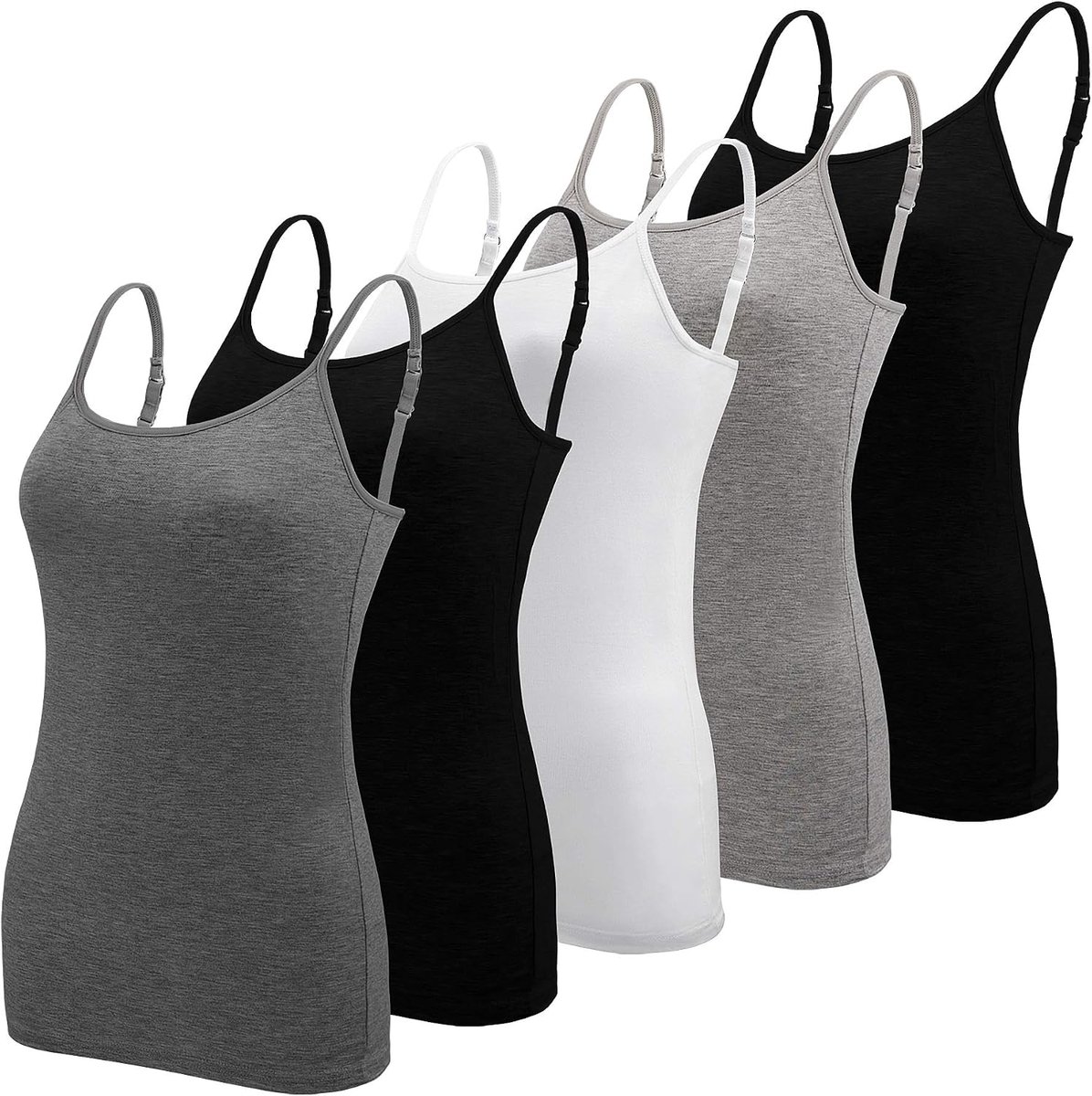 5 stuks basic hemdje met verstelbare bandjes voor dames en meisjes